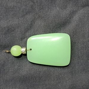 Faux Jade Bead & Wire Pendant